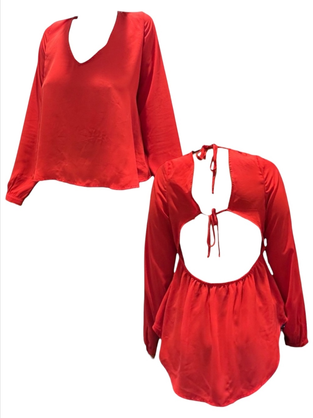 Nasty Gal Bold Red Open-Back Top